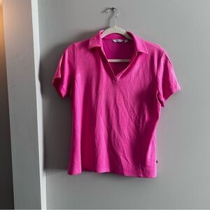 Lady Hagen Size Large Fuchsia Short Sleeve Polo Golf Preppy